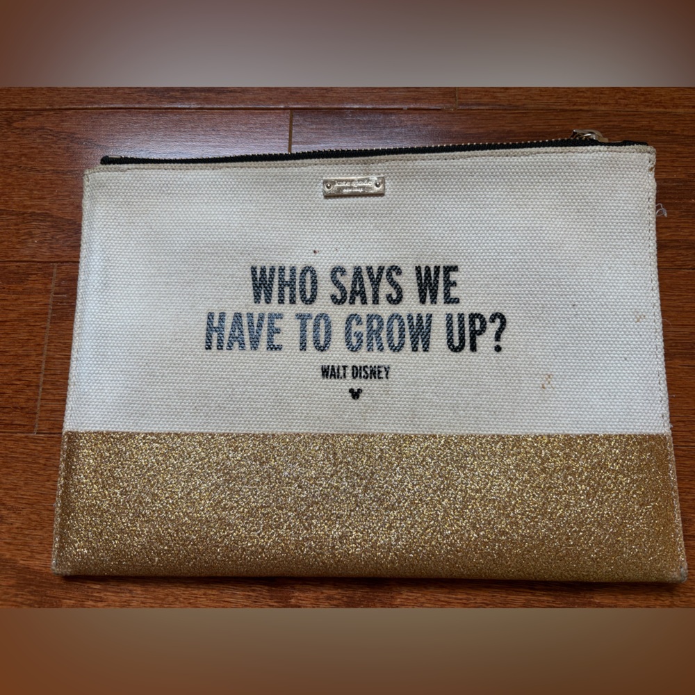 kate spade Gold Glitter and White Canvas -Disney